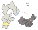 Location of Xingtai Prefecture within Hebei (China)